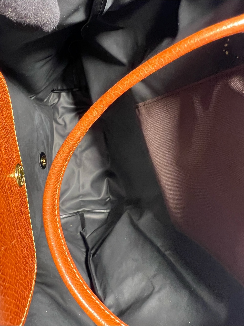 3091: Longchamp Le Pliage Brown Nylon Foldable Tote Bag Large - Picture 7 of 10